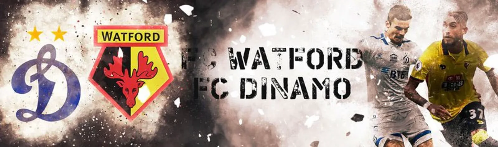 Статичный рекламный веб-баннер матча Watford — Dinamo, дизайн rezo.by